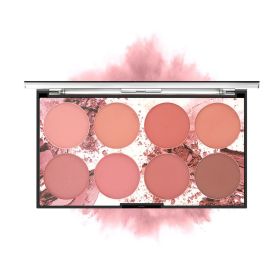 8 Colors Blush Palette Matte Mineral Blush Powder Bright Shimmer Face Blush Contour and Highlight Blush Palette Professional Facial Beauty Cosmet