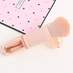 Double-headed four-in-one retractable brush convenient to carry double-headed makeup brush set beauty tools (Color: gray)